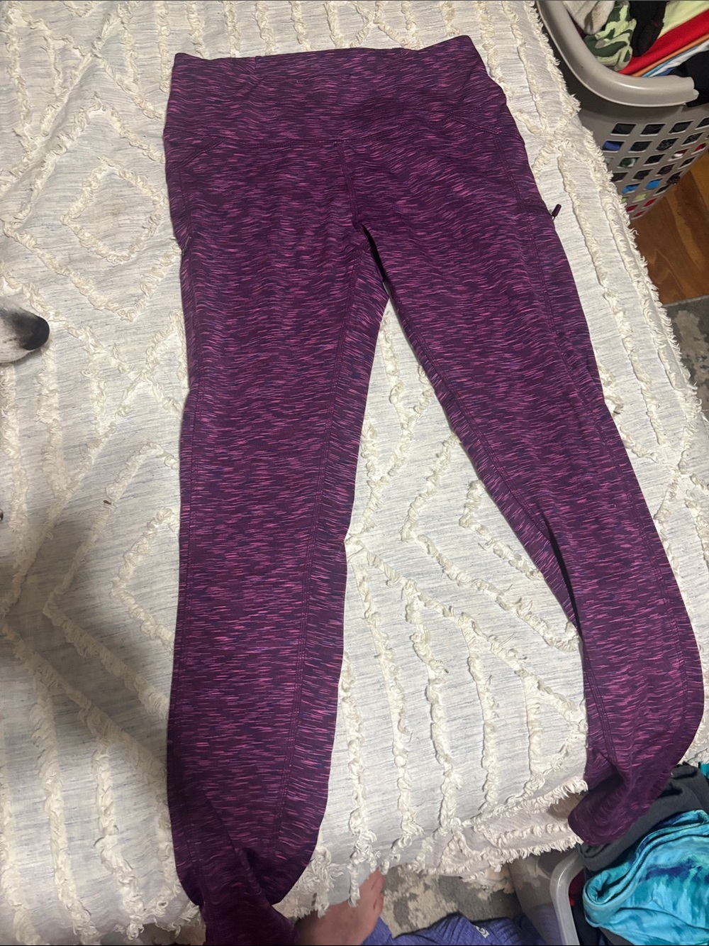 Zobha Girls Space-Dye Purple Leggings